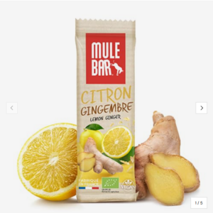 Barre énergétique bio et vegan Mulebar 40g / Citron Gingembre